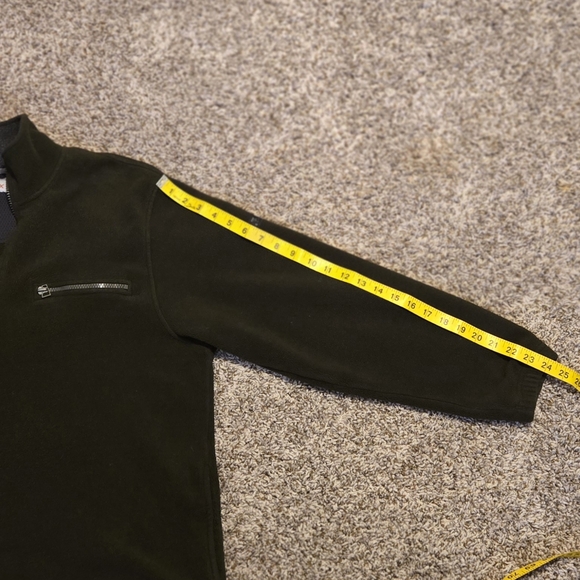 Izod Men's Zip Up Sweater in Dark Olive - Picture 6 of 11